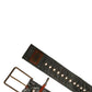 Dolce & Gabbana Men Black Wide Leather DG Metal Buckle Belt