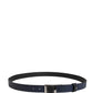 Dolce & Gabbana Men Blue Calfskin Leather Square Buckle Belt