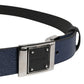 Dolce & Gabbana Men Blue Calfskin Leather Square Buckle Belt