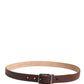 Dolce & Gabbana Men Brown Goatskin Leather Metal Buckle Belt