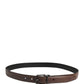 Dolce & Gabbana Men Brown Classic Leather Metal Buckle Belt