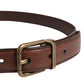 Dolce & Gabbana Men Brown Classic Leather Metal Buckle Belt