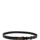 Dolce & Gabbana Men Black Classic Leather Logo Buckle Belt
