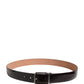 Dolce & Gabbana Men Black Calfskin Leather Metal Buckle Belt