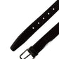 Dolce & Gabbana Men Black Calfskin Leather Metal Buckle Belt
