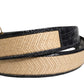 Dolce & Gabbana Men Beige Braided Leather Metal Buckle Belt