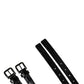 Dolce & Gabbana Black Double Strap Leather Silver Buckle Belt