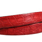 Dolce & Gabbana Men Red Exotic Leather Metal Buckle Belt