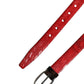 Dolce & Gabbana Men Red Exotic Leather Metal Buckle Belt