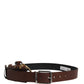 Dolce & Gabbana Men Brown Classic Leather Metal Buckle Belt