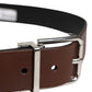 Dolce & Gabbana Men Brown Classic Leather Metal Buckle Belt