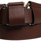 Dolce & Gabbana Men Brown Classic Leather Metal Buckle Belt