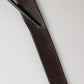 Dolce & Gabbana Men Brown Calf Leather Logo Metal Buckle Belt