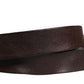 Dolce & Gabbana Men Brown Calf Leather Logo Metal Buckle Belt
