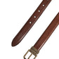 Dolce & Gabbana Men Brown Classic Leather Metal Buckle Belt