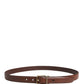 Dolce & Gabbana Men Brown Classic Leather Metal Buckle Belt
