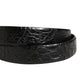 Dolce & Gabbana Men Black Exotic Leather Metal Buckle Belt