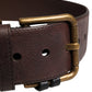 Dolce & Gabbana Men Brown Calfskin Leather Metal Buckle Belt