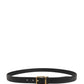 Dolce & Gabbana Men Black Classic Leather Metal Buckle Belt