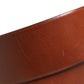 Dolce & Gabbana Men Brown Leather Wide Waist Metal Round Buckle Belt