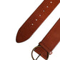 Dolce & Gabbana Men Brown Leather Wide Waist Metal Round Buckle Belt