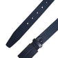 Dolce & Gabbana Blue Calf Leather Logo Metal Buckle Belt