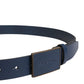 Dolce & Gabbana Dark Blue Calf Leather Logo Metal Buckle Belt