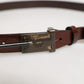 Dolce & Gabbana Men Brown Classic Leather Logo Buckle Belt