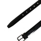 Dolce & Gabbana Men Black Leather Classic Metal Buckle Belt