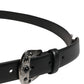 Dolce & Gabbana Men Black Calf Embellished Metal Buckle Belt