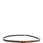 Dolce & Gabbana Men Brown Leather Classic Metal Buckle Belt