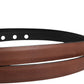 Dolce & Gabbana Men Brown Leather Classic Metal Buckle Belt