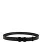 Dolce & Gabbana Men Black Exotic Leather Logo Buckle Belt