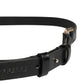 GF Ferre Black Leather Thin Gold Metal Brass Buckle Waist Belt