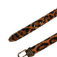 Dolce & Gabbana Brown Calf Fur Leopard Metal Buckle Belt
