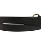 GF Ferre Black Leather Slim Gold Tone Buckle Waist Men Belt