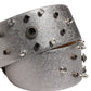 Dolce & Gabbana Silver Leather Crystal Metal Buckle Belt