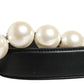 Dolce & Gabbana Black Leather Silver Chain Bag Accessory Shoulder Strap