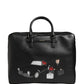 Dolce & Gabbana Black Car Man Applique Leather Weekender Borse Bag
