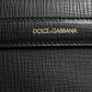 Dolce & Gabbana Black Car Man Applique Leather Weekender Borse Bag