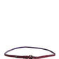 GF Ferre Maroon Leather Silver Metal Buckle Waist Women Belt
