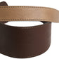GF Ferre Brown Genuine Leather Logo Wide Waist Women Belt