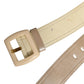 Prada Beige Leather Logo Wide Waist Women Square Buckle Belt