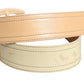 Prada Beige Leather Logo Wide Waist Women Square Buckle Belt
