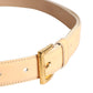Prada Beige Leather Logo Waist Women Gold Metal Buckle Belt