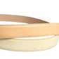 Prada Beige Leather Logo Waist Women Gold Metal Buckle Belt