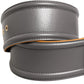 Patrizia Pepe Gray Genuine Leather Square Silver Metal Buckle Belt