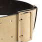 Versace Beige Suede Leather Silver Metal Buckle Belt