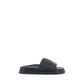 Fendi Gray Fabric Flat Sandals