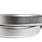 Moschino Couture Silver Leather Logo Metal Buckle Waist Belt